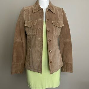 MOSSIMO Genuine Leather Suede Tan Jacket